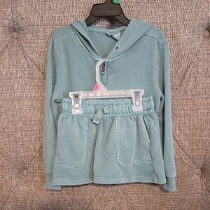 Girls 4/5 Teal Hooded Jacket & Matching Skort with Pockets